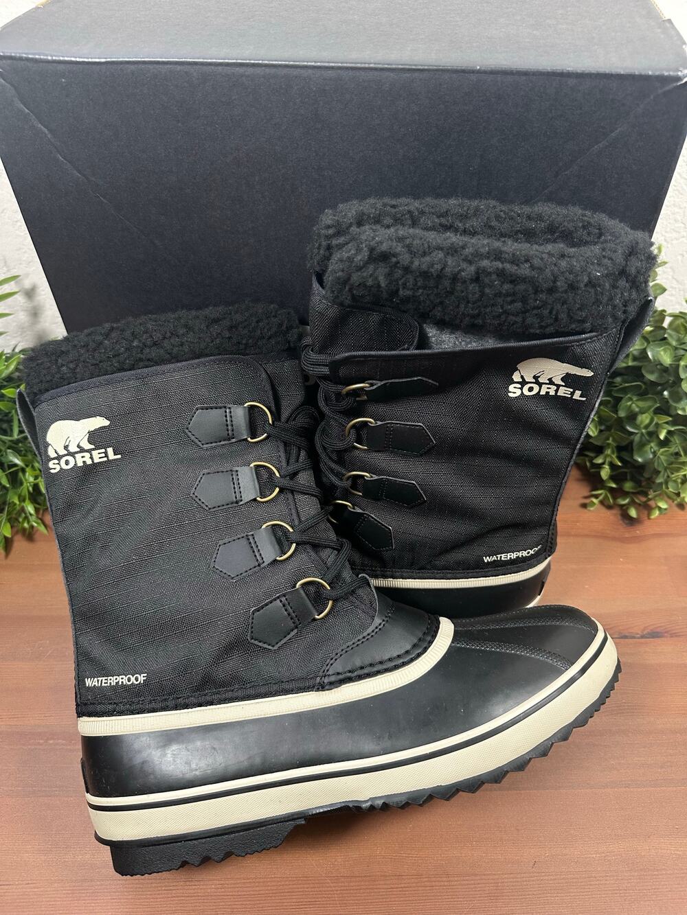 Sorel Men's 1964 PAC Nylon Waterproof Snow Boots Black Size 11